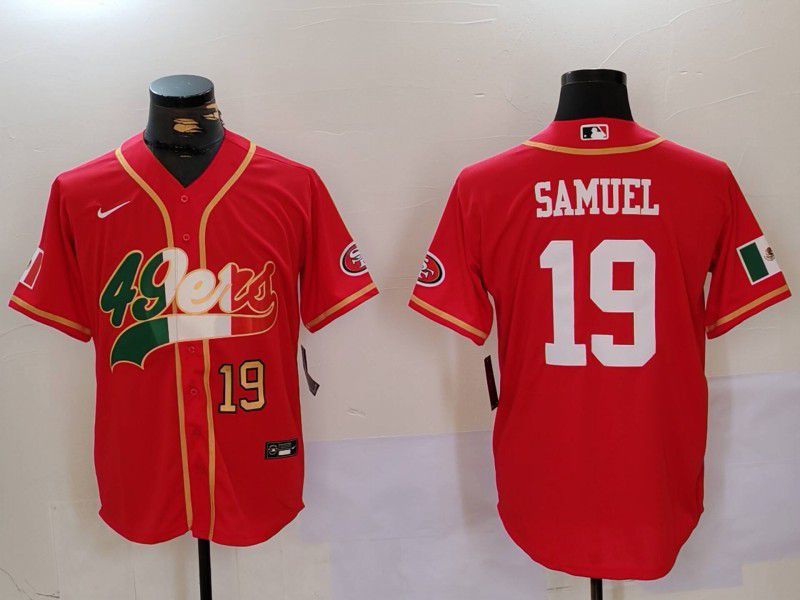 Men San Francisco 49ers #19 Samuel Red Second generation Mexican Joint Name 2024 Nike Limited NFL Jersey style 2